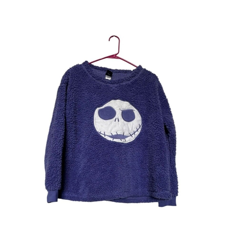 Disney Nightmare Before Christmas Plush Pajama Top Purple Size Medium Comfy